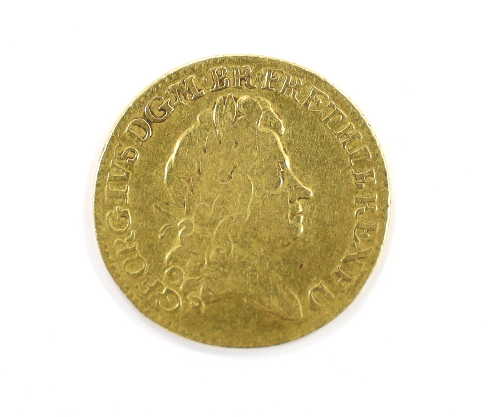 British gold coins, a George I gold guinea, 1726, fifth older laureate head (S3633), about fine